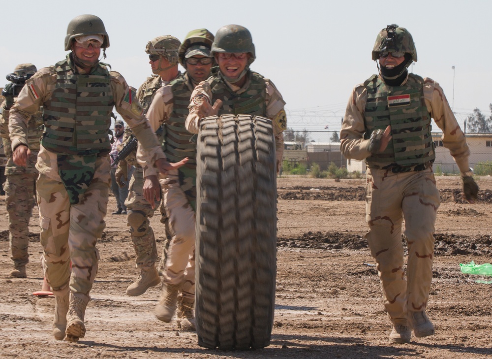Iraqi soldiers race to change tires