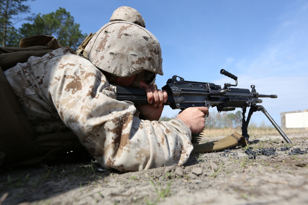 Scout snipers perform machine gun, sniper rifle exercise