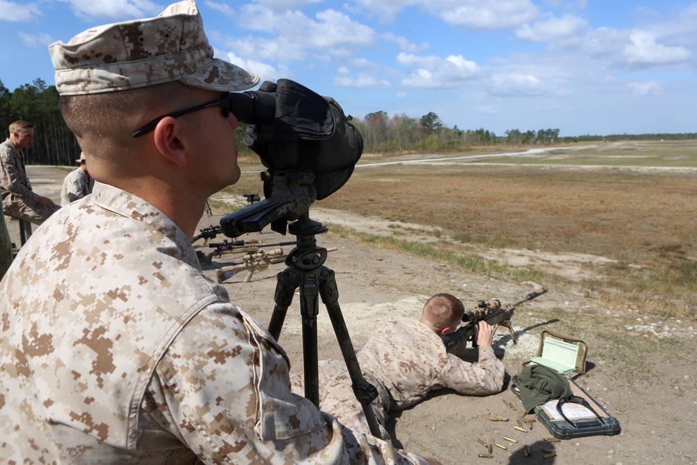 Scout snipers perform machine gun, sniper rifle exercise