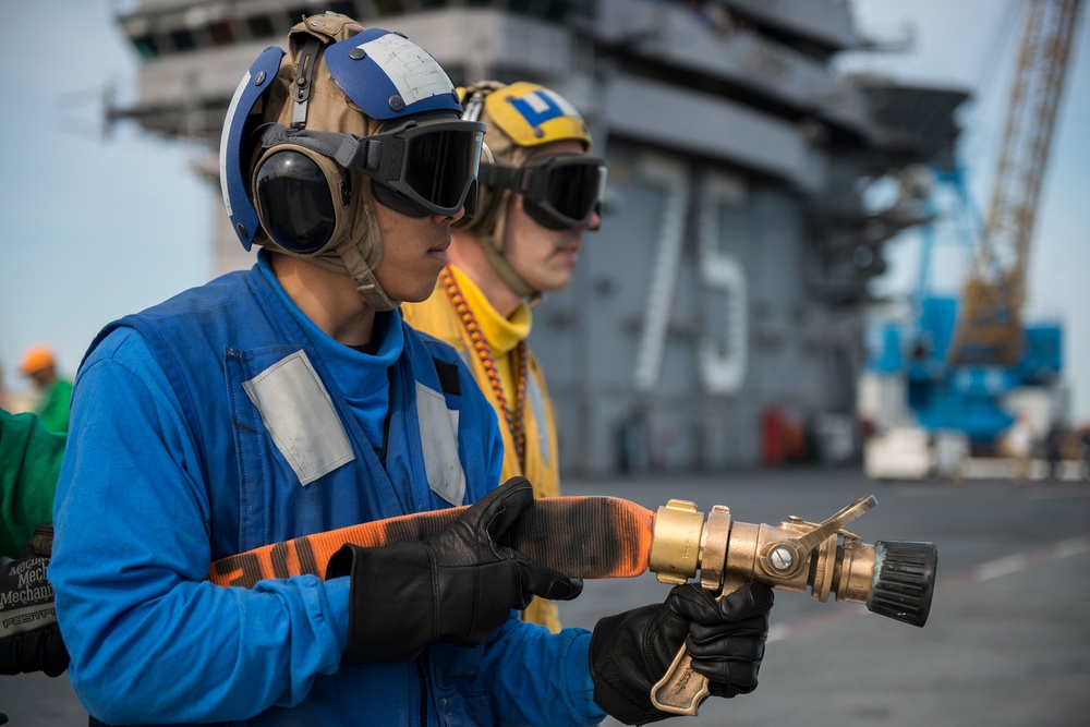 Flight deck activity aboard USS Harry S. Truman