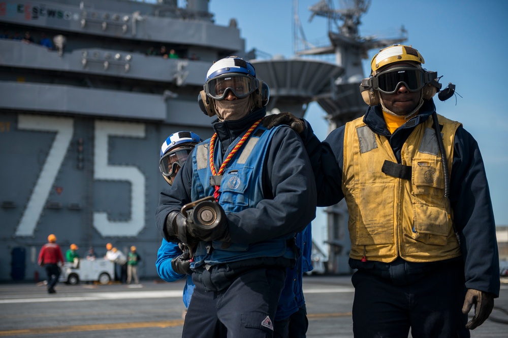 Flight deck activity aboard USS Harry S. Truman