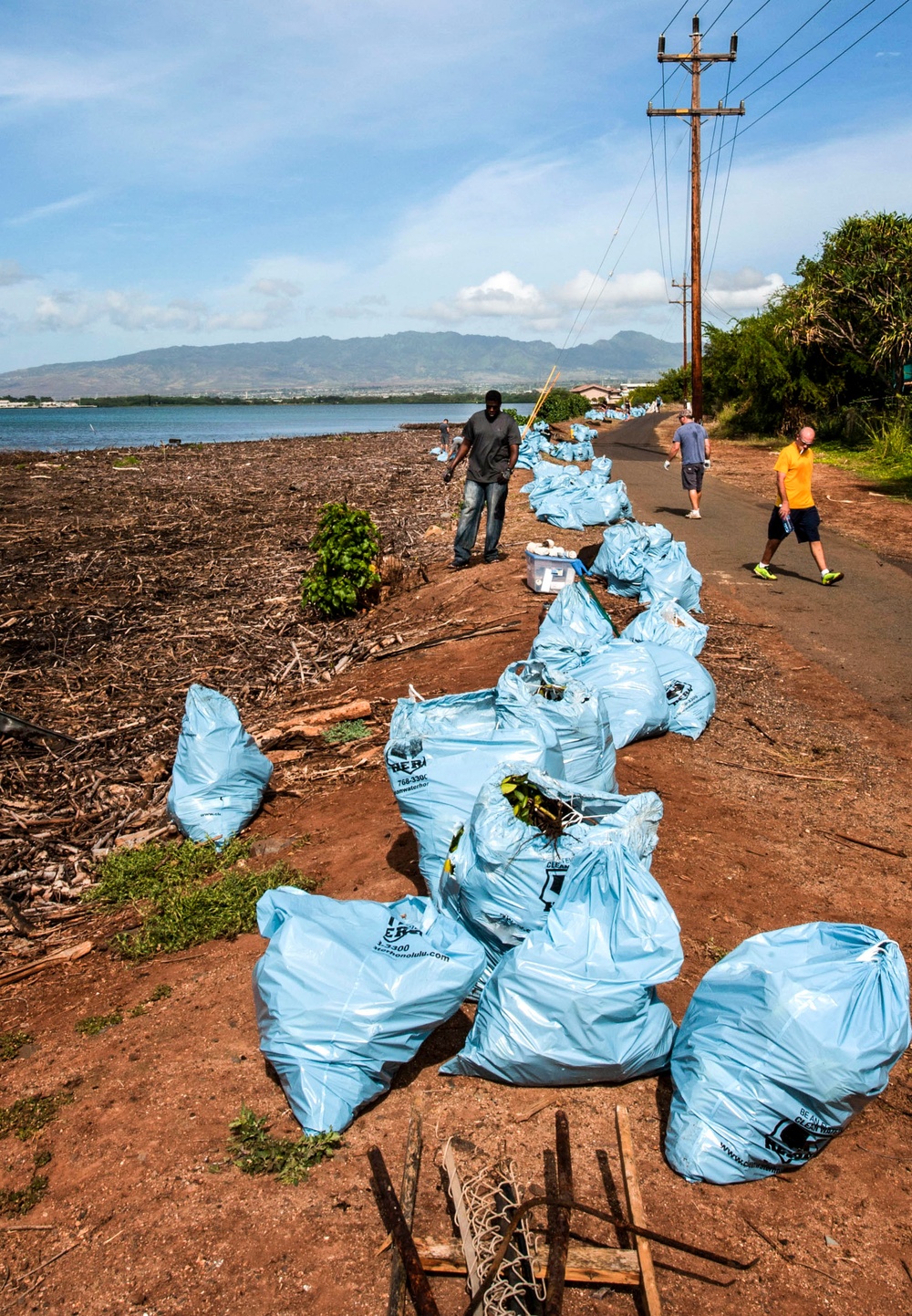 Pearl Harbor bike path cleanup