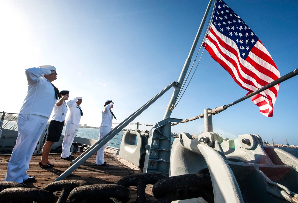 Easter sunrise service aboard Battleship Missouri Memorial