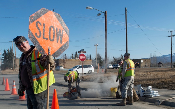 773rd CES Airmen make JBER roads safer