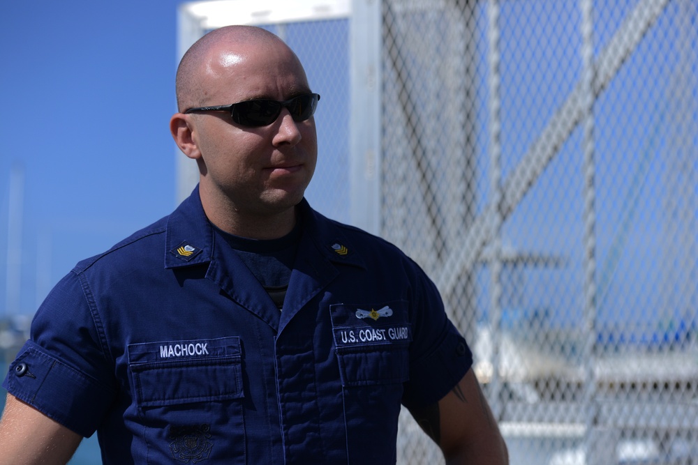 Members from Coast Guard Sector Honolulu enforcement division conduct harbor patrols