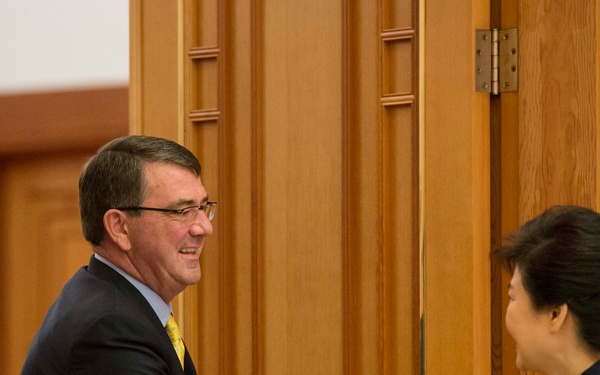 Secretary of Defense Ash Carter visits South Korea