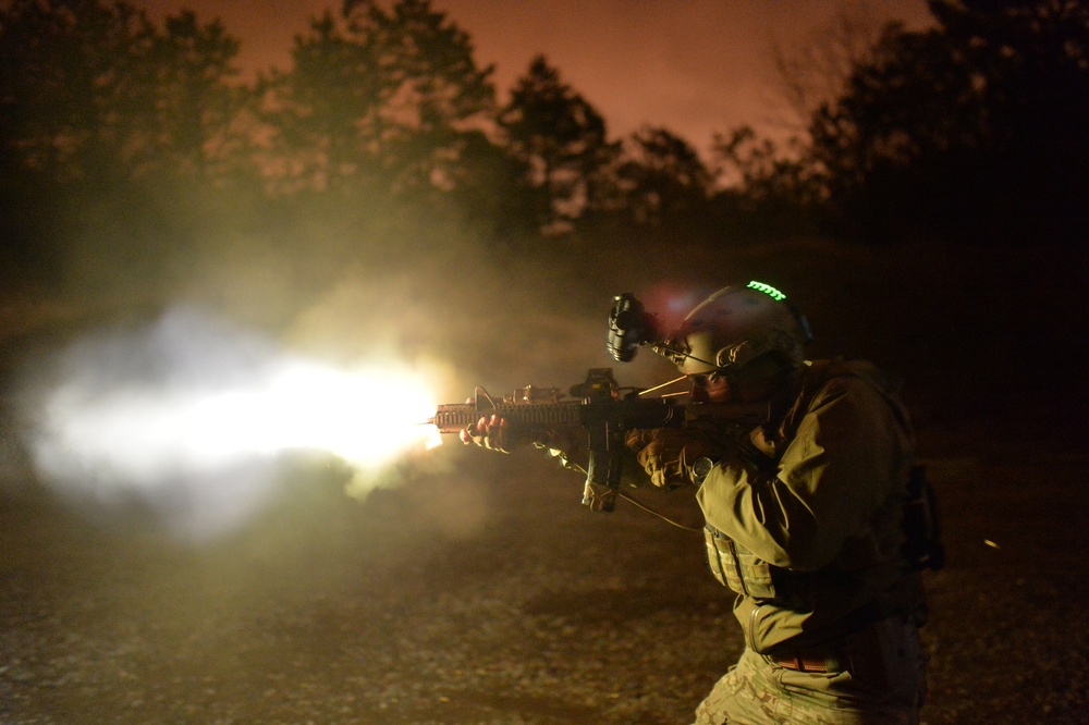 103rd Rescue Squadron trains at the firing range