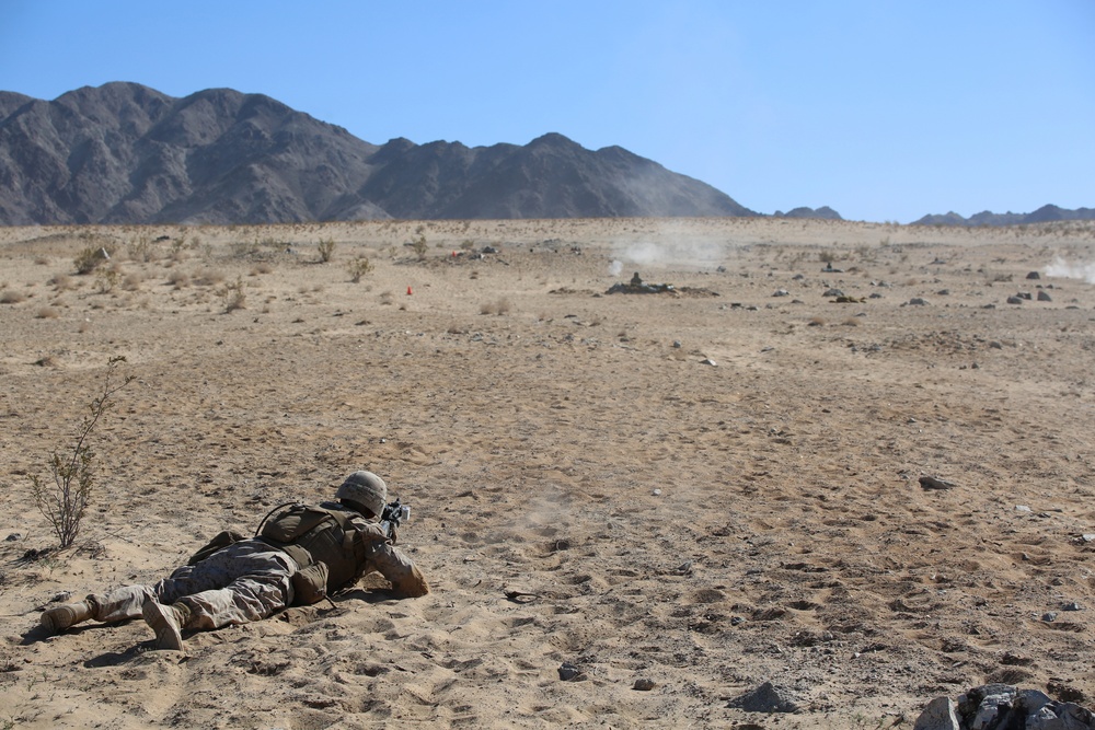 Integrated Task Force infantry Marines conduct offensive operations during MCOTEA assessment