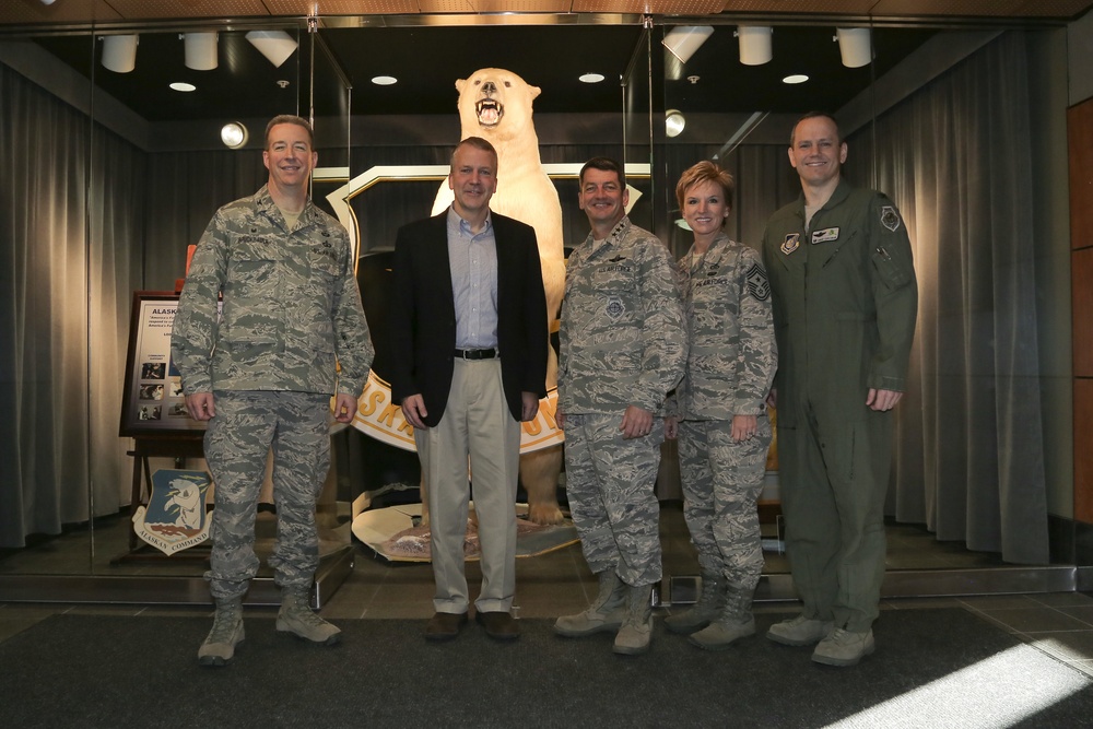 Dan Sullivan, United States senator, Alaska visits JBER