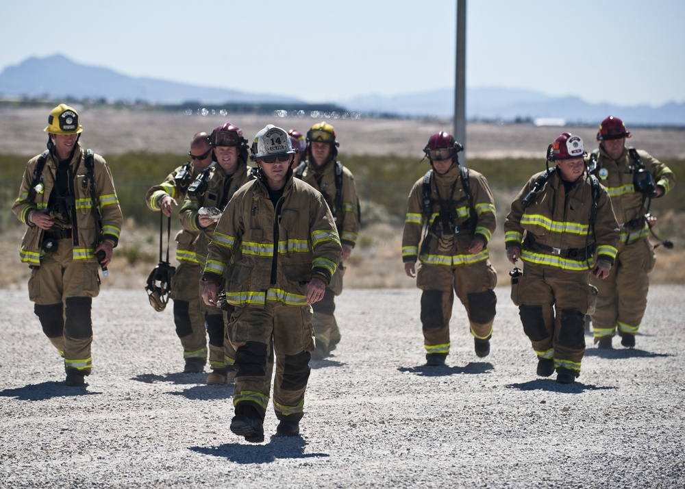 Nellis-Creech firefighters train with civilian counterparts