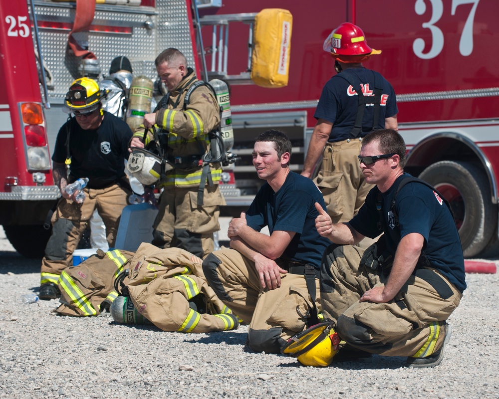 Nellis-Creech firefighters train with civilian counterparts
