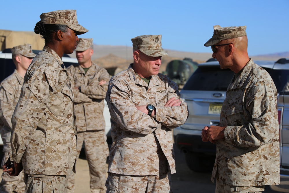 Integrated Task Force infantry Marines welcome General Officers