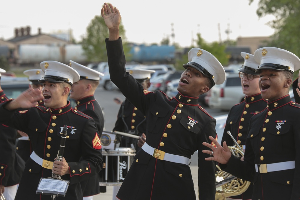 Marine Corps Band New Orleans plays at Zephyrs baseball game
