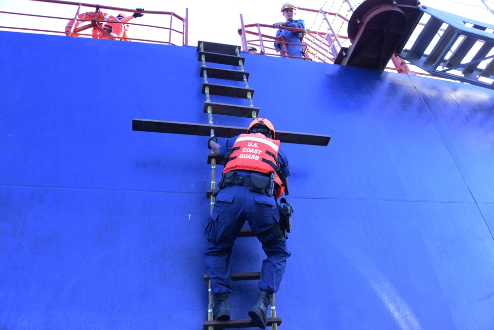 Coast Guard conducts boarding at sea