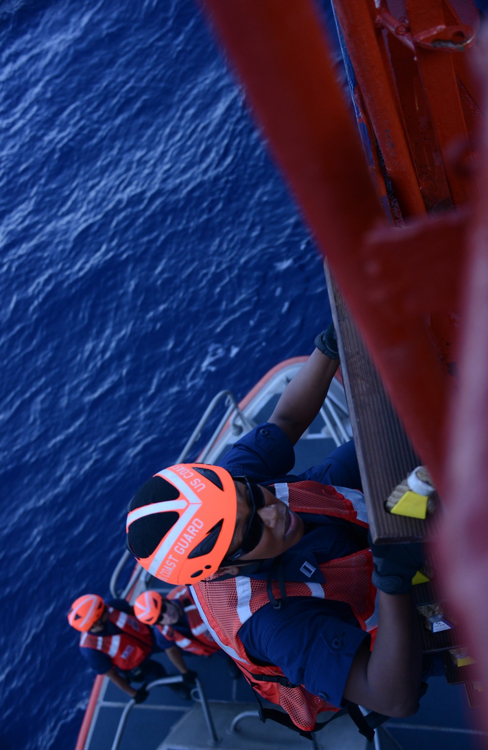 Coast Guard conducts boarding at sea