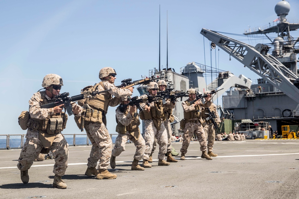 Targets! Marines train for immediate-action drills at sea