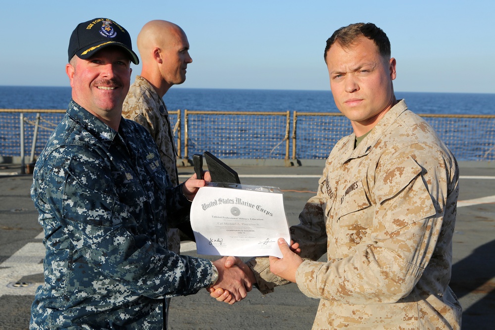 24th MEU NCOs graduate Corporal’s Leadership Course 048-15 at sea