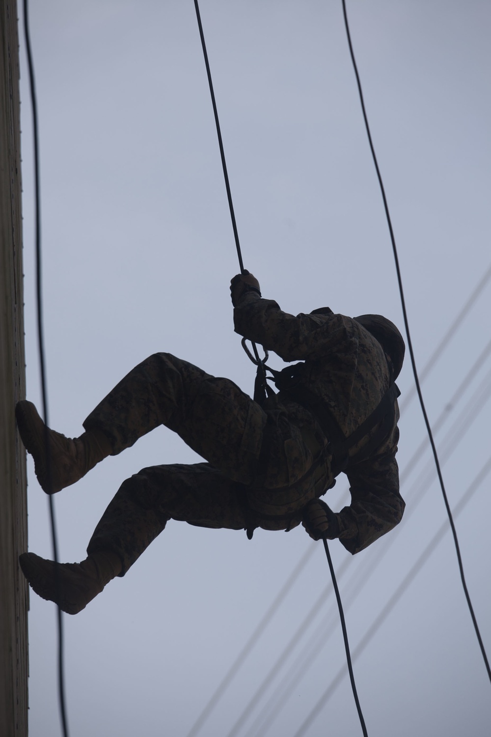 Marine Corps Musicians Hanging from Ropes