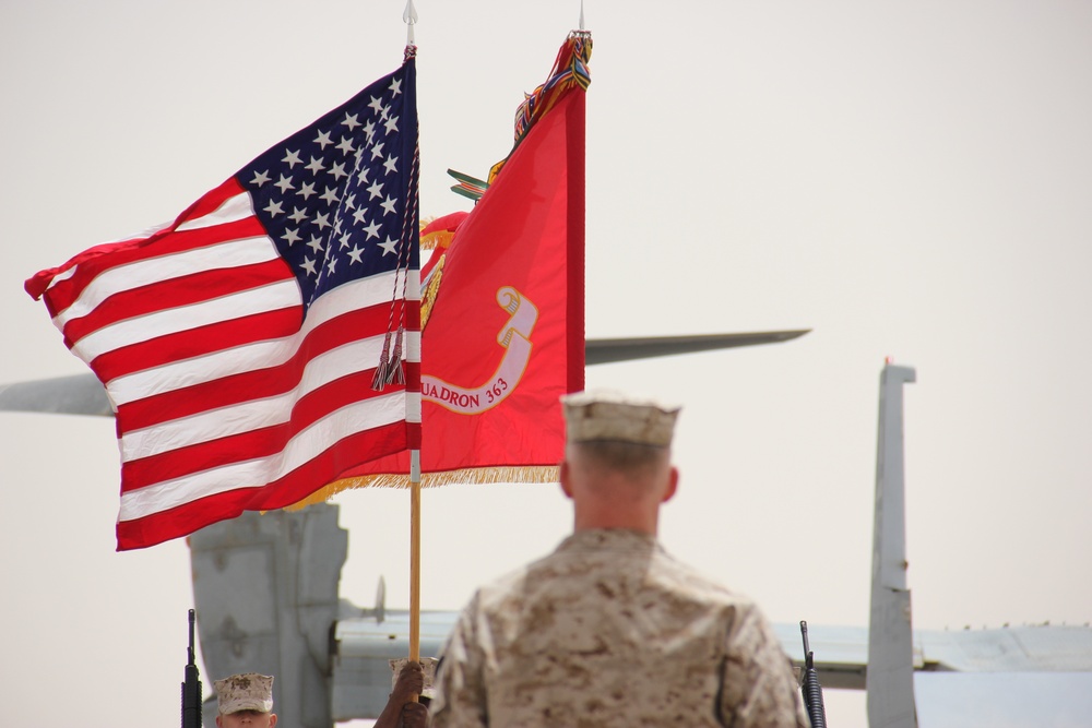 VMM-363 and VMM-165 Transfer of Authority Ceremony