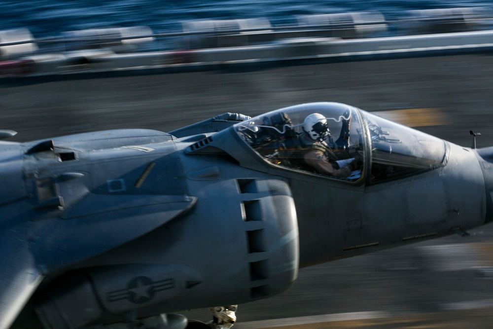 Danger zone! Harriers take off for strike training