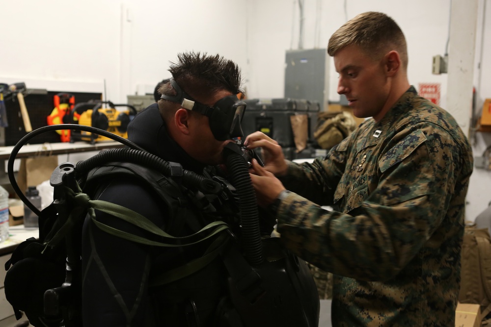 Marine combat divers execute clandestine dive mission