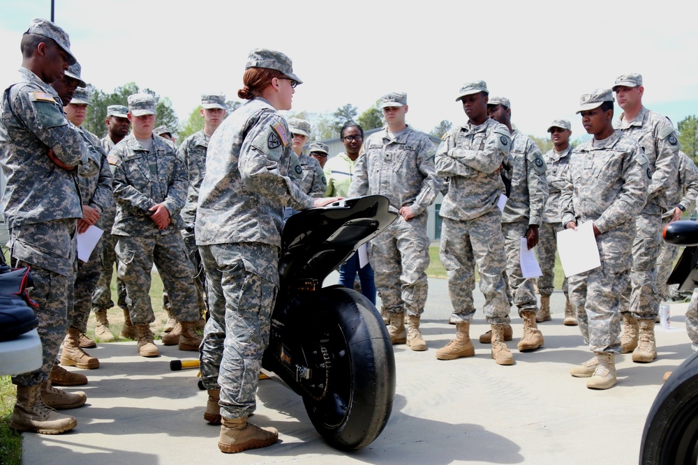 Army Reservists receive motorcycle safety instruction at recent battle assembly