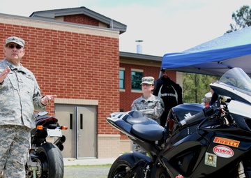 Army Reservists receive motorcycle safety instruction at recent battle assembly