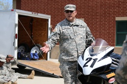 Army Reservists receive motorcycle safety instruction at recent battle assembly