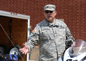 Army Reservists receive motorcycle safety instruction at recent battle assembly