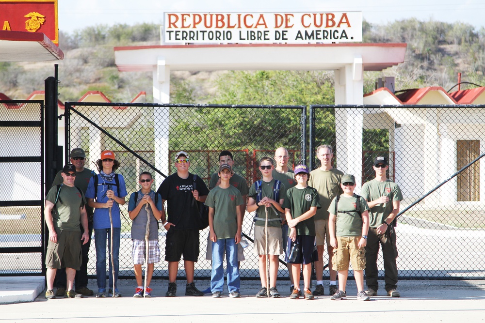 Boy Scouts camp on the border