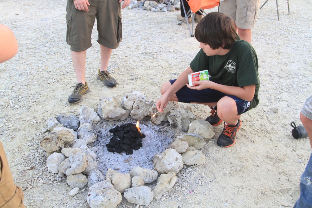 Boy Scouts camp on the border