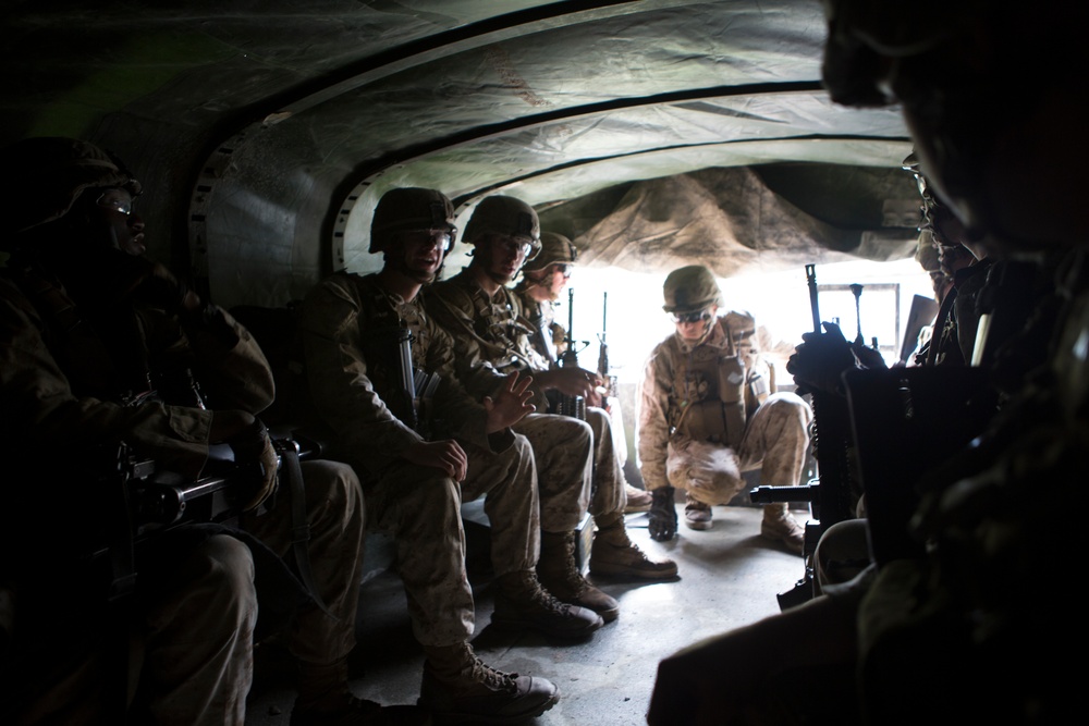 Fox Company, BLT 2/6, conducts an infantry platoon battle course