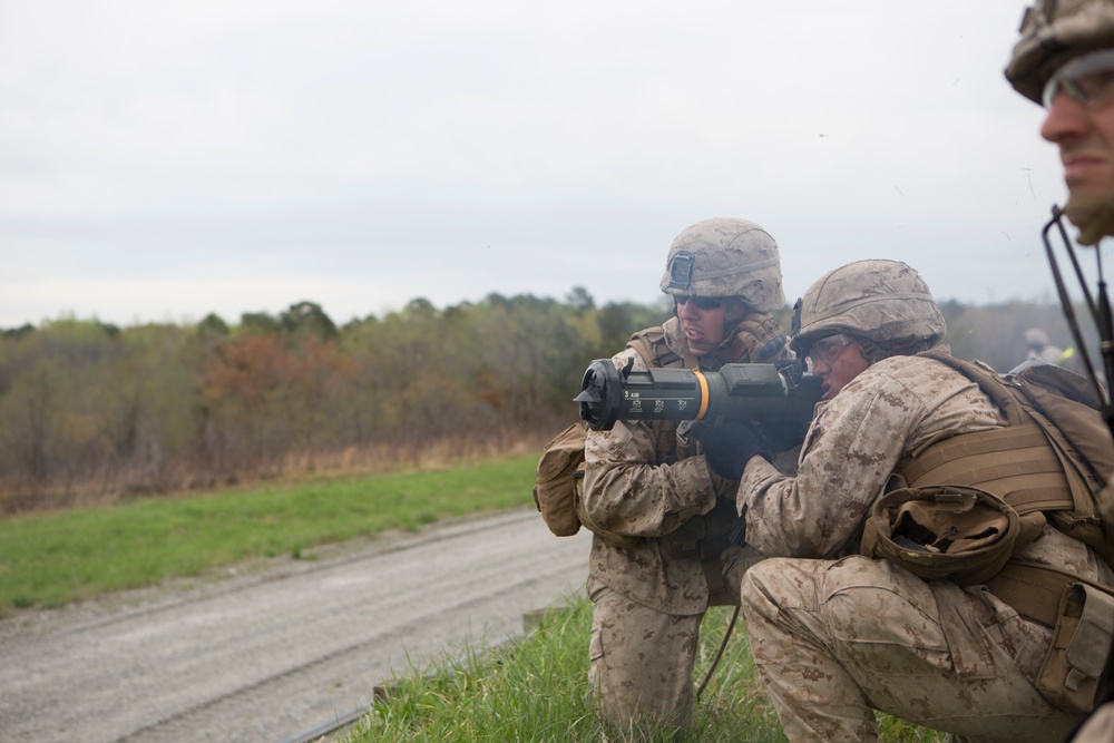 Fox Company, BLT 2/6, conducts an infantry platoon battle course