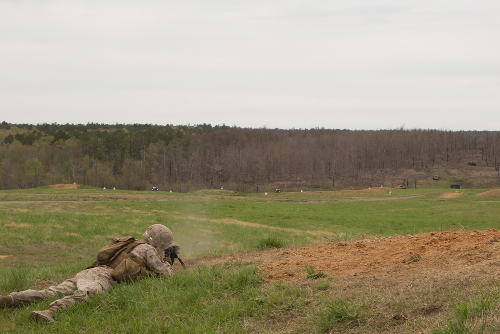 Fox Company, BLT 2/6, conducts an infantry platoon battle course