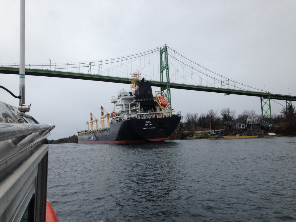 Coast Guard on scene with aground vessel in St. Lawrence River