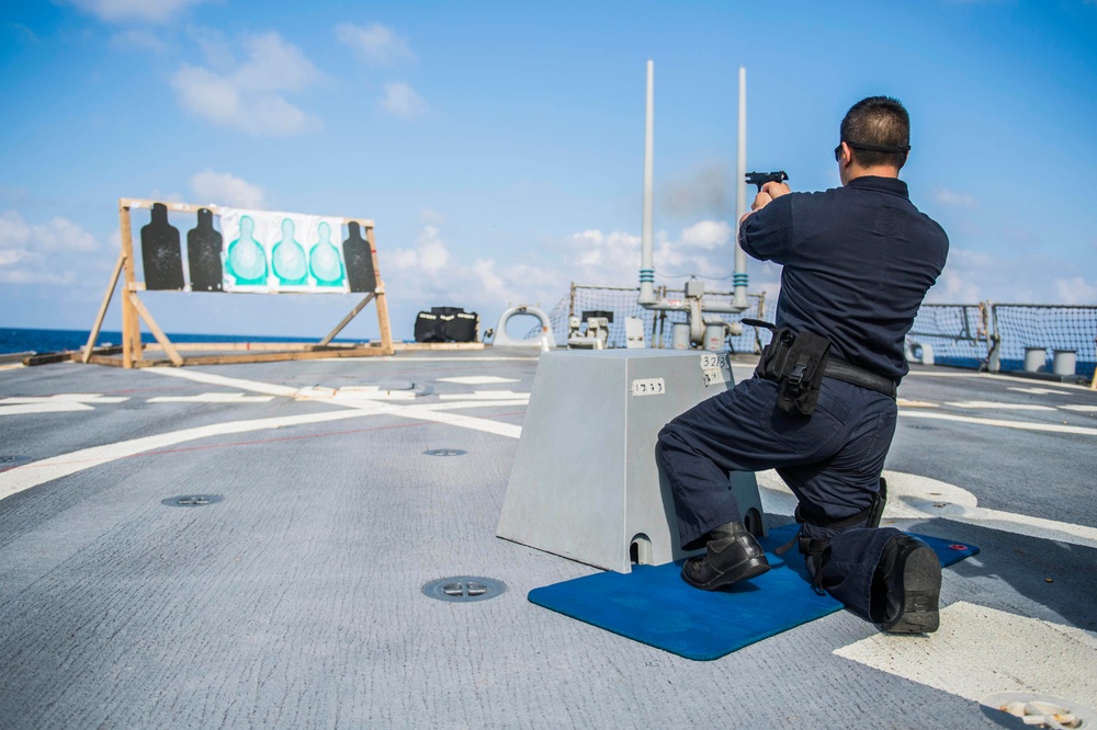 Weapons qualification aboard USS Fitzgerald
