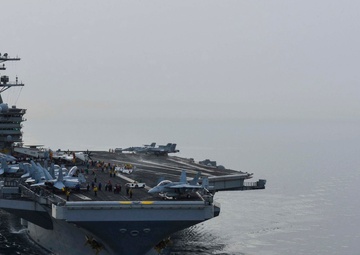 USS Theodore Roosevelt (CVN 71) sails in the U.S. 5th Fleet area of operations