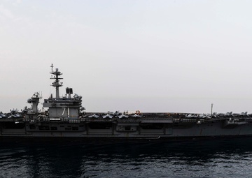 USS Theodore Roosevelt (CVN 71) sails in the US 5th Fleet area of operations