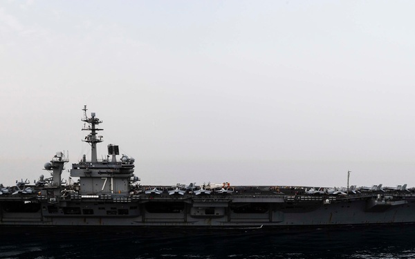 USS Theodore Roosevelt (CVN 71) sails in the US 5th Fleet area of operations