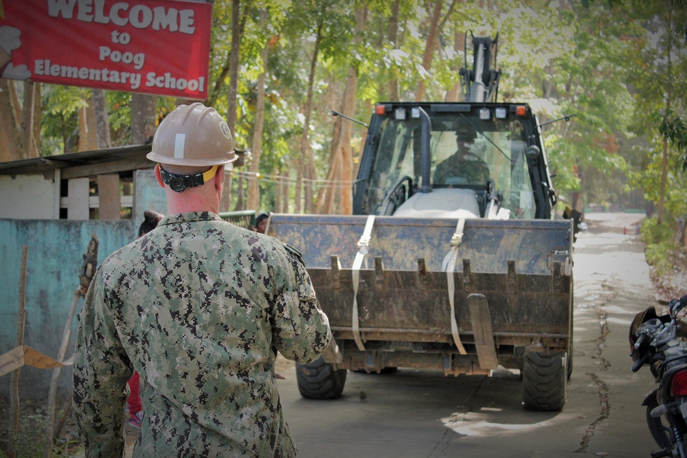 NMCB 5 Seabees building school houses in the Philippines