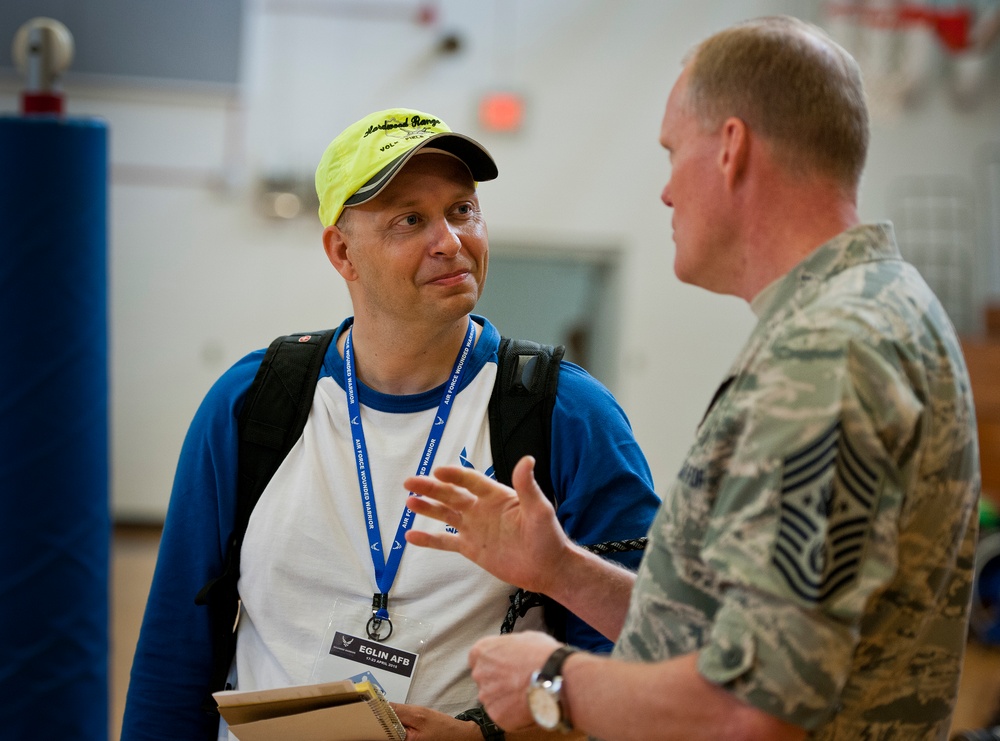 CMSAF visits Wounded Warrior athletes at training camp