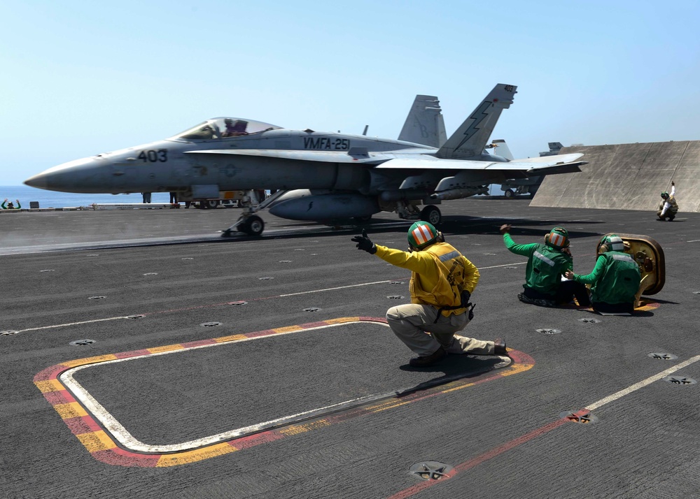 USS Theodore Roosevelt flight deck activity