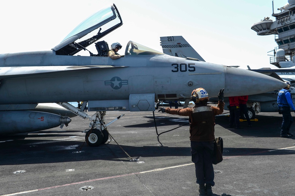 USS Theodore Roosevelt flight deck activity