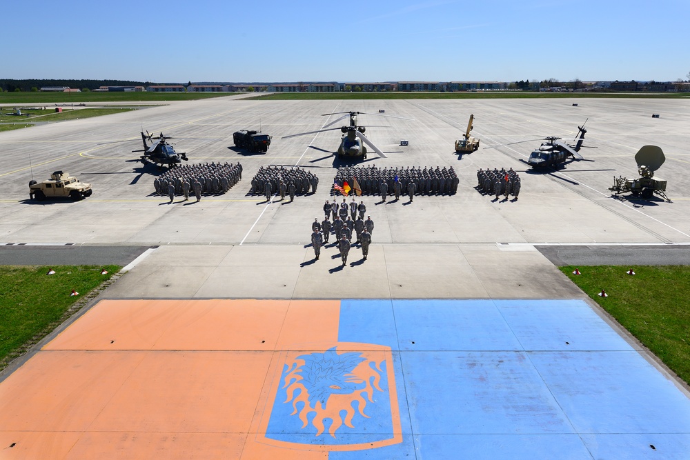 412th Aviation Support Battalion (ASB) stand in formation