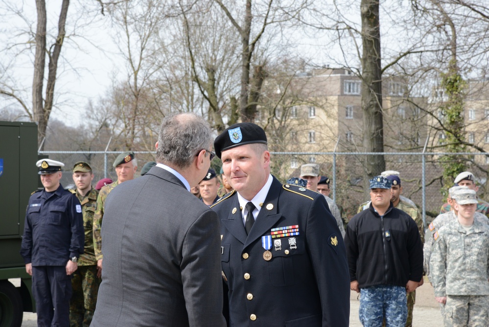 Spc Joshua Smith's ceremony for NATO Meritorious Service Medal (First junior enlisted Army soldier)