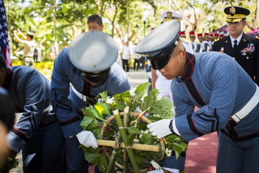 Philippine and US military members commemorate the 70th anniversary of the Liberation of Palawan