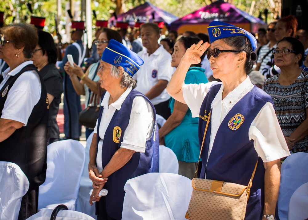 Philippine and US military members commemorate the 70th anniversary of the Liberation of Palawan