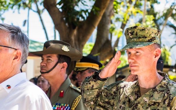 Philippine and US military members commemorate the 70th anniversary of the Liberation of Palawan