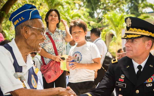 Philippine and US military members commemorate the 70th anniversary of the Liberation of Palawan