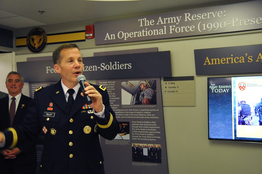 Bringing Army Reserve history to life: Talley dedicates Pentagon hallway displaying Army Reserve history and influence